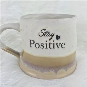 Spectrum “Stay Positive” Stoneware Tan Mug 17oz
